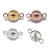 Rack Plating Brass Magnetic Clasps with Loops KK-F801-02A-M-1
