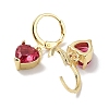 Real 18K Gold Plated Brass Heart Dangle Leverback Earrings EJEW-L269-046G-01-2