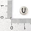 925 Sterling Silver Flat Round with Letter Beads STER-G044-01AS-U-3