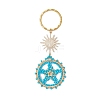 Flat Round & Star Glass Seed Loom Patter Keychain KEYC-MZ00009-02-1