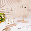 Transparent Acrylic Vertical Earring Display Stands with Wooden Base EDIS-WH0021-48A-3