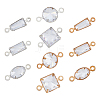SUPERFINDINGS 40Pcs 10 Styles Brass Pave Clear Cubic Zirconia Connector Charms ZIRC-FH0001-40-1