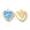 Brass Enamel Locket Pendants KK-E075-05G-03-1