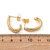 Brass Micro Pave Clear Cubic Zirconia J-Shaped Stud Earrings EJEW-B153-18G-5