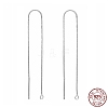 Anti-Tarnish Rhodium Plated 925 Sterling Silver Stud Earring Findings STER-E051-C-01P-5