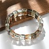 Natural Lodolite Quartz Bead Stretch Bracelets for Women Men BJEW-C097-01-1