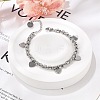 Punk Style 304 Stainless Steel Column Link Charm Bracelets for Women BJEW-C089-14P-2