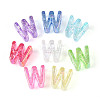 UV Plating Transparent Acrylic European Beads OACR-M027-02W-2