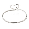 Non-Tarnish 201 Stainless Steel Wire Wrap Heart Bangle BJEW-E079-03P-2