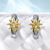 Brass Micro Pave Clear Cubic Zirconia Hoop Earrings EJEW-H158-19A-GP-3