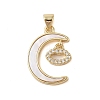 Brass Micro Pave Clear Cubic Zirconia Pendant KK-I712-49G-06-1