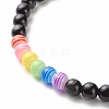 Round Imitation Cat Eye Resin Beads & Transparent Stripe Resin Beads Mobile Straps HJEW-JM00584-3