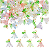 56Pcs 7 Colors Acrylic Pendants PALLOY-DC00026-1