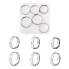 Yilisi 6Pcs 6 Style 202 & 304 Stainless Steel Grooved Finger Ring for Men Women RJEW-YS0001-01-10