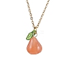 Natural Agate Fruit Pendant Necklaces NJEW-JN05010-4