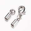 Platinum Plated Brass Cord Ends FIND-PH00792-2