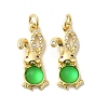 Rack Plating Brass Micro Pave Cubic Zirconia Jade Pendants KK-K377-92G-02-1