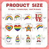 Pride Rainbow Theme Wooden Pendant Decorations WOOD-WH0037-002-2