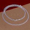 Popular Silver Color Plated Brass Curb Chain Necklaces For Men NJEW-BB12724-28-1