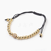 Brass Braided Bead Bracelets BJEW-JB03835-02-1