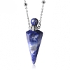 Natural Sodalite Faceted Cone Perfume Bottle Pendant Necklace PW-WG8F691-03-1