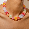 Resin Jelly Heart Beaded Necklaces FS-WGF46B0-01-4