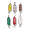 Natural Mixed stone Faceted Double Terminal Pointed Hexagon Connector Charms G-G181-04P-1