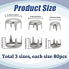 240Pcs 3 Styles Brass Four-Claw Rivets KK-SP0002-45P-2