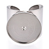 304 Stainless Steel Open Cuff Finger Ring Cabochon Settings STAS-T060-03P-2