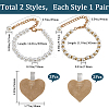 2 Sets 2 Styles Plastic Imitation Pearl Beaded Shoelace Bands FIND-GF0007-06A-2