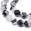Natural Black Rutilated Quartz Beads Strands G-F715-007-3