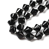 Natural Black Onyx Beads Strands G-NH0001-F01-01B-4