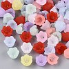 Frosted Transparent Acrylic Flower Bead Caps OACR-Q203-01-2