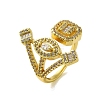 Brass with Cubic Zirconia Rings LS-RJEW-B057-04G-01-1