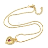 Brass Pave Cubic Zirconia Peach Heart Pendant Necklaces for Women NJEW-Q346-03G-02-2