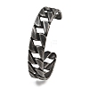 316 Surgical Stainless Steel Curb Chain Cuff Bangles BJEW-C125-08AS-2