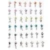 7Pcs 7 Styles Dyed Synthetic Turquoise Starfish & Alloy Sea Animals Pendants PALLOY-JF03754-1