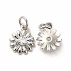 Rack Plating Brass Cubic Zirconia Flower Pendants KK-H436-02P-1