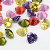 Mixed Grade A Heart Cubic Zirconia Pointed Back Cabochons X-ZIRC-M005-6mm-1