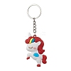 6Pcs 6 Colors Cartoon Unicorn PVC Plastic Keychain KEYC-JKC00664-4