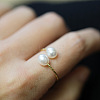 Natural Freshwater Pearl Oval Beaded Cuff Rings WG91F01-01-3