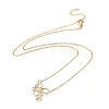 Brass Micro Pave Clear Cubic Zirconia Pendant Necklaces NJEW-R256-03-2