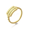 Textured Rectangle 304 Stainless Steel Finger Ring for Women RJEW-L126-05B-05G-4