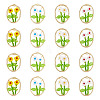 16Pcs 4 Colors Glass Seed Beaded & Handmade Millefiori Glass Pendants FIND-TA0009-56-2