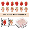 Craftdady 100Pcs 2 Colors Handmade Lampwork 3D Strawberry Beads LAMP-CD0001-14-9