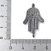 Rack Plating Brass Micro Pave Clear Cubic Zirconia Palm Connector Charms KK-A234-049B-3