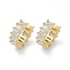 Cubic Zirconia Tennis Cuff Earrings EJEW-K093-09G-05-2