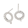 Brass Micro Pave Clear Cubic Zirconia Ring Stud Earring Findings KK-Z133-02P-02-2