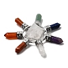 Natural Mixed Stone Pyramid & 7 Chakra Points Energy Generator DJEW-K011-A-3