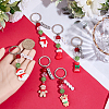 6Pcs 6 Styles Christmas Theme Opaque Resin Keychains KEYC-SP0001-54-3